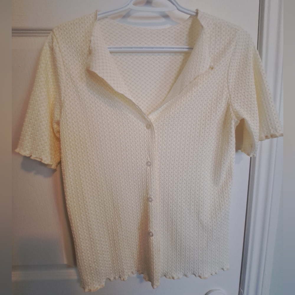 Dazy Yellow Button-Up Women's Top